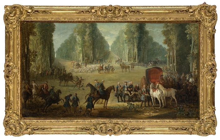 Rendez-vous au carrefour du Puits du Roi en Forêt de Compiègne, dit Le Botter - 1735 - © Joconde - RMN - Fontainebleau - Musée du château
